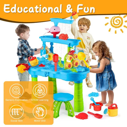 2-in-1 Kids Sand & Water Table Kid Sand Water Table Toddler Water Activ | Ectron Online
