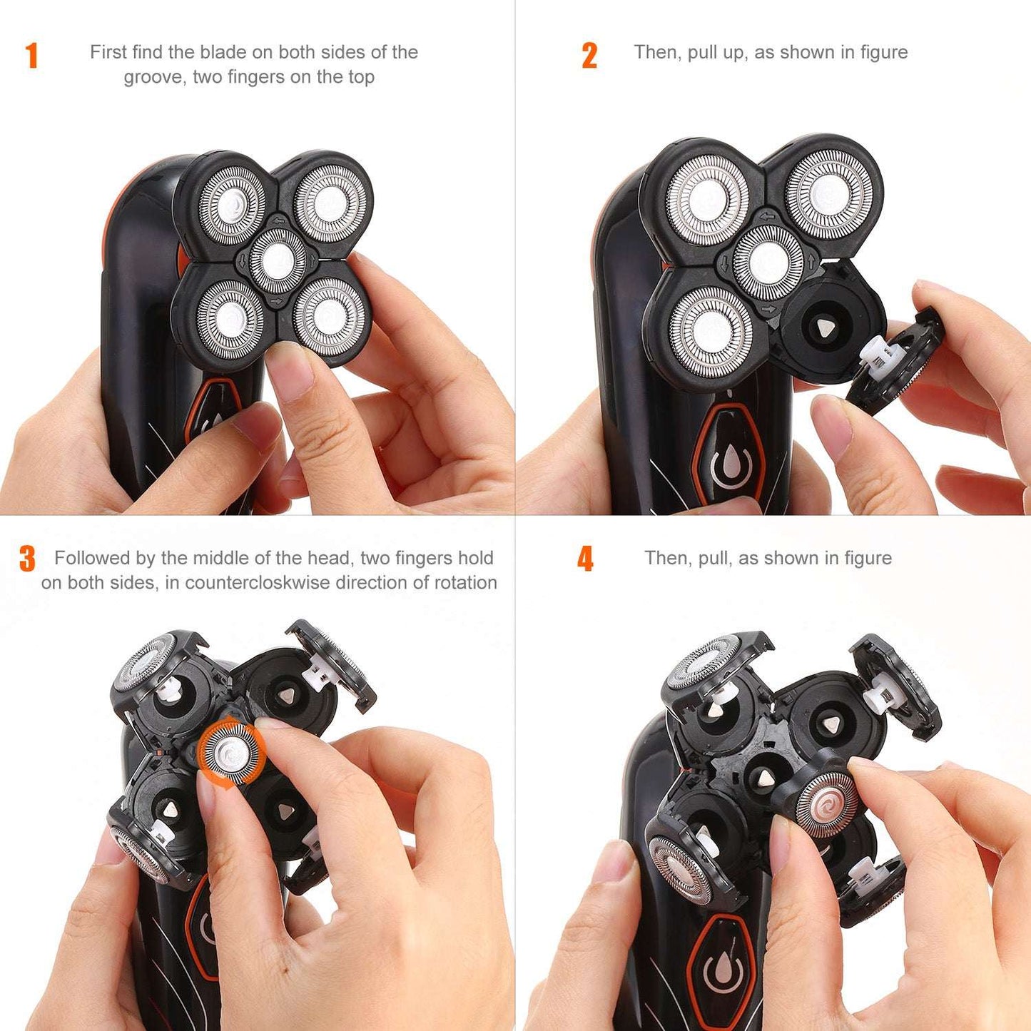 4D 5-Head Electric Shaver - IPX7 Waterproof Wet & Dry Rotary Razor 4D Electric Shavers Razor IPX7 Waterproo | Ectron Online