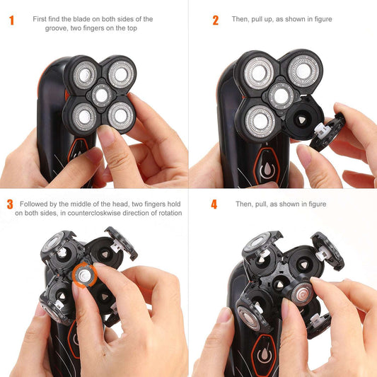 4D 5-Head Electric Shaver - IPX7 Waterproof Wet & Dry Rotary Razor 4D Electric Shavers Razor IPX7 Waterproo | Ectron Online