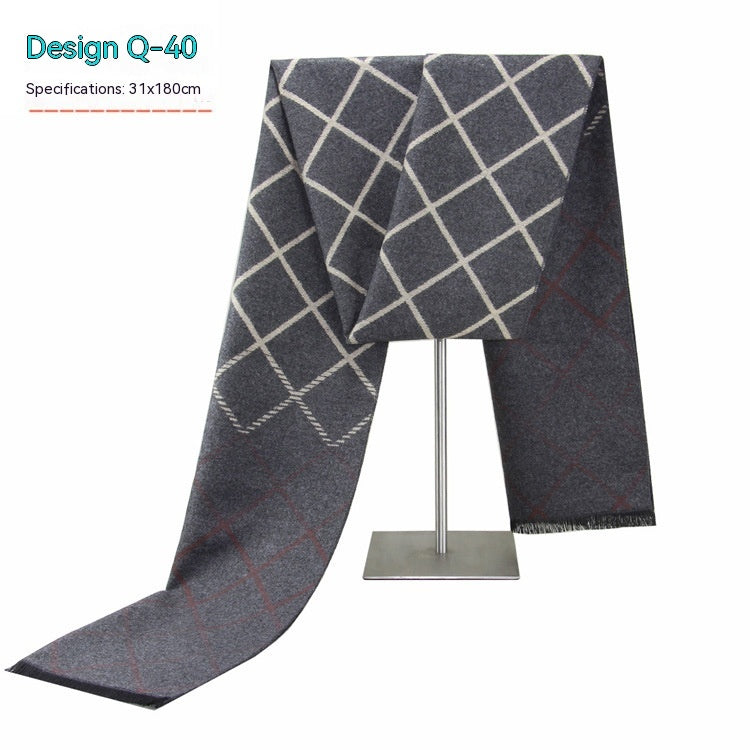 Men's Striped Winter Scarf Men's Striped Winter Warm Artificial Cas | Ectron Online