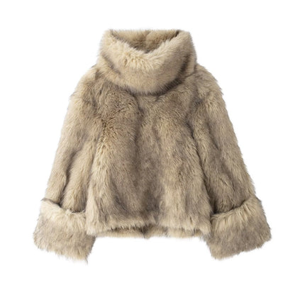 Women's Baggy Artificial Fur Coat | Oversized Faux Fur Jacket Women's Artificial Fur Fashion Baggy Coa | Ectron Online