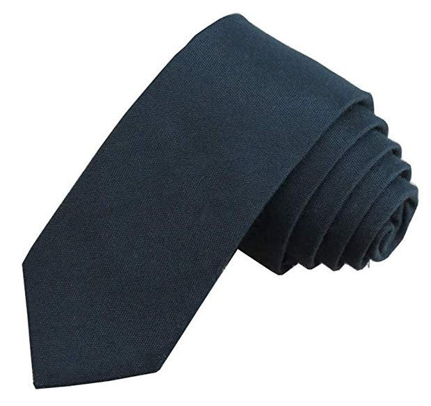 6cm Solid Color Tie - Cotton Linen Blend Men's Tie | Ectron Online