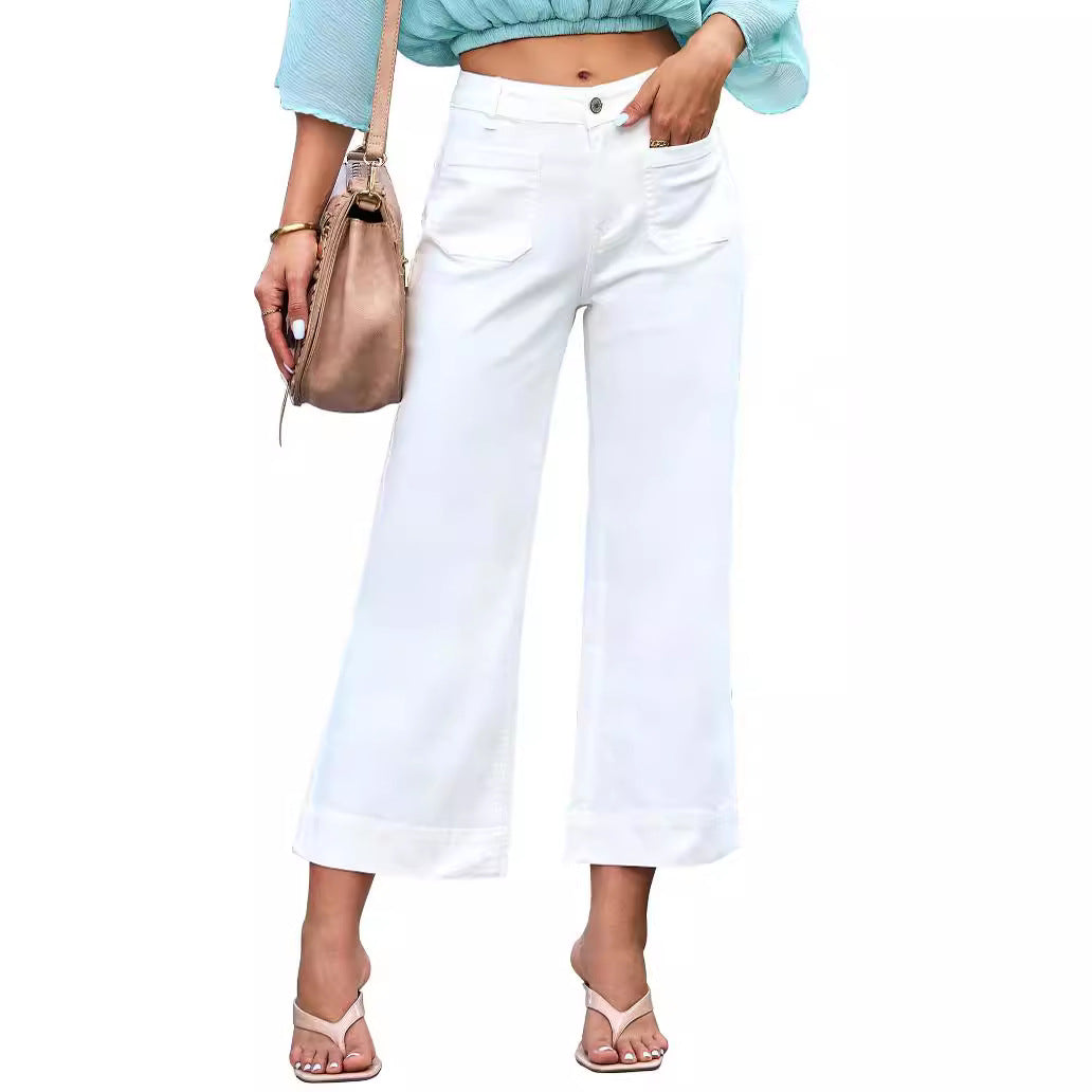 Slimming Wide-Leg Straight Jeans Slimming And Wide Leg Straight-leg Pants | Ectron Online