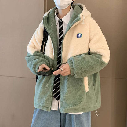 Men's Cashmere Thickened Jacket Cotton Jacket For Young Men