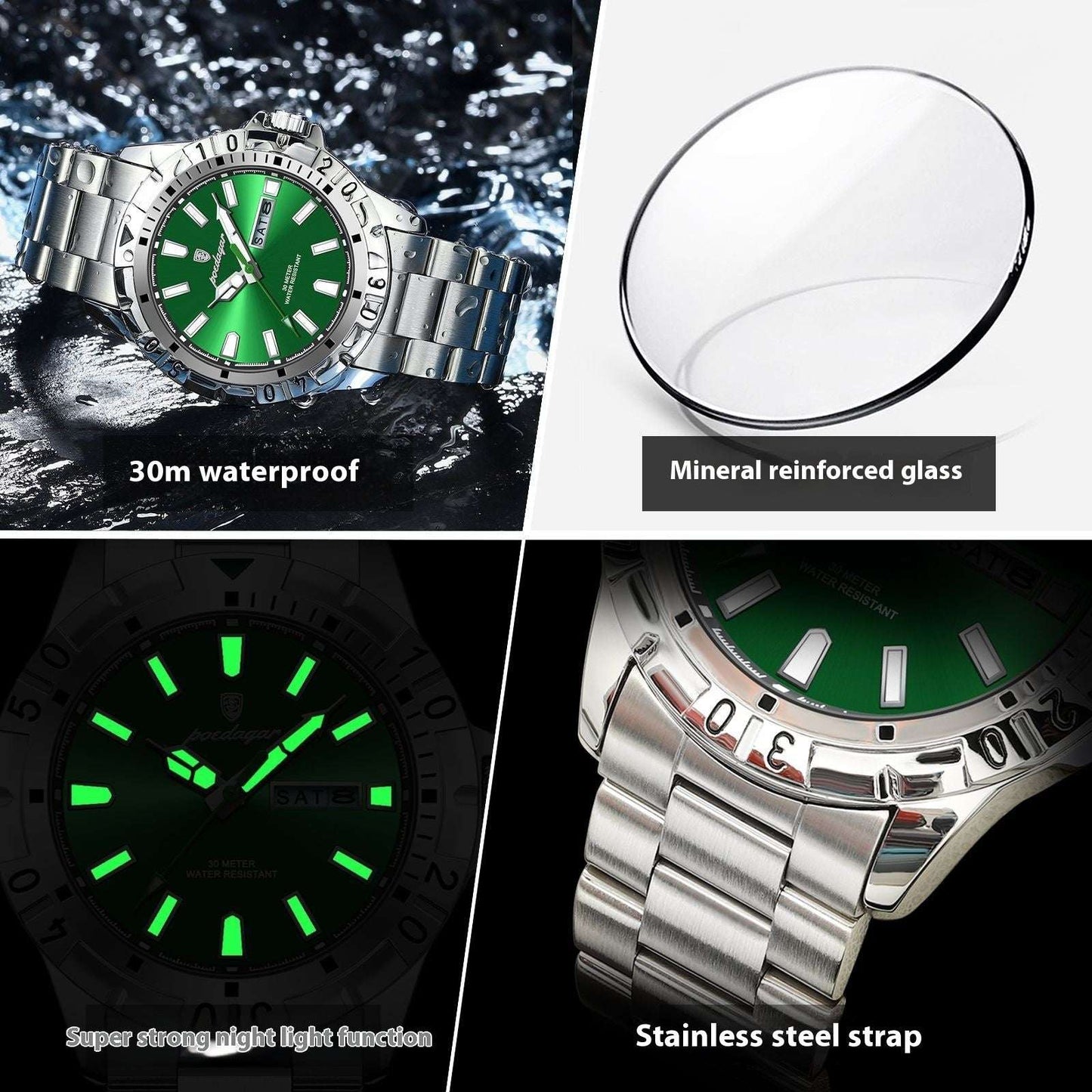 Men's Large Dial Sports Quartz Watch Swiss Brand Waterproof Fashion New Men's | Ectron Online
