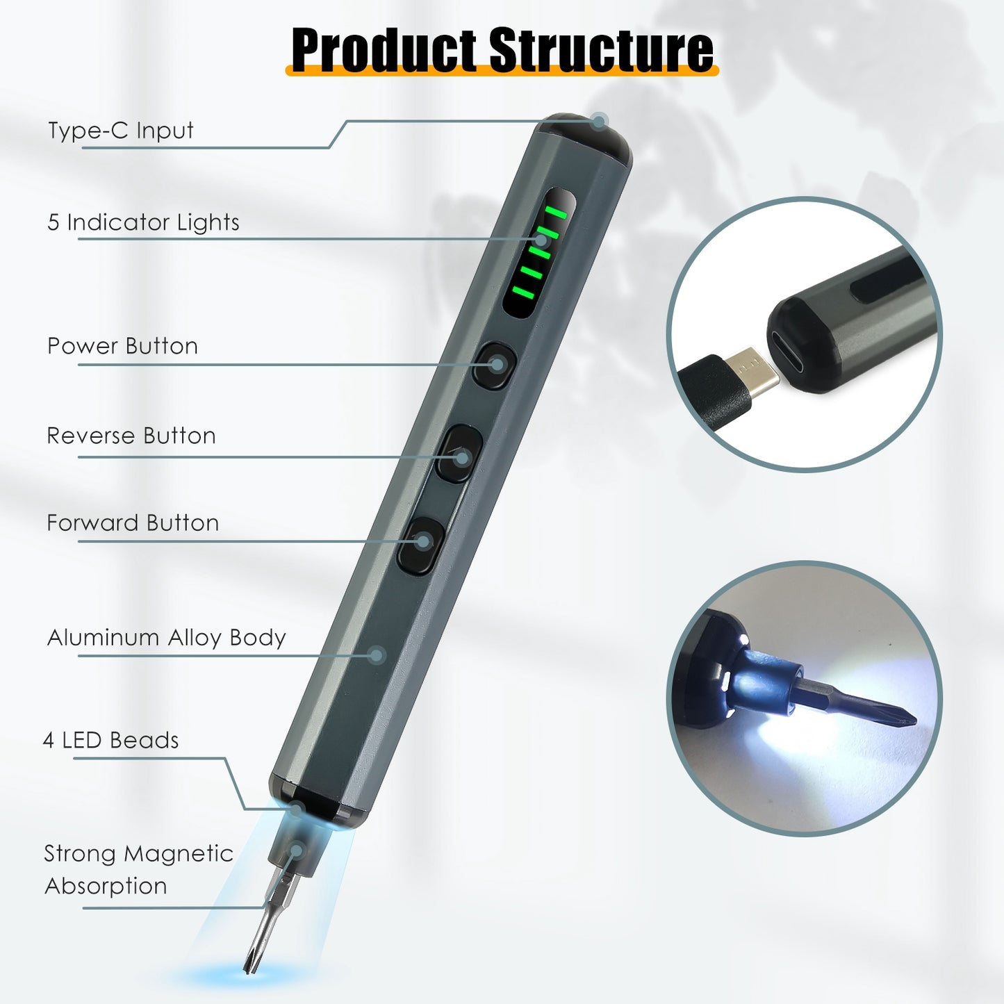 70-in-1 Mini Electric Screwdriver Kit - Rechargeable Repair Tool