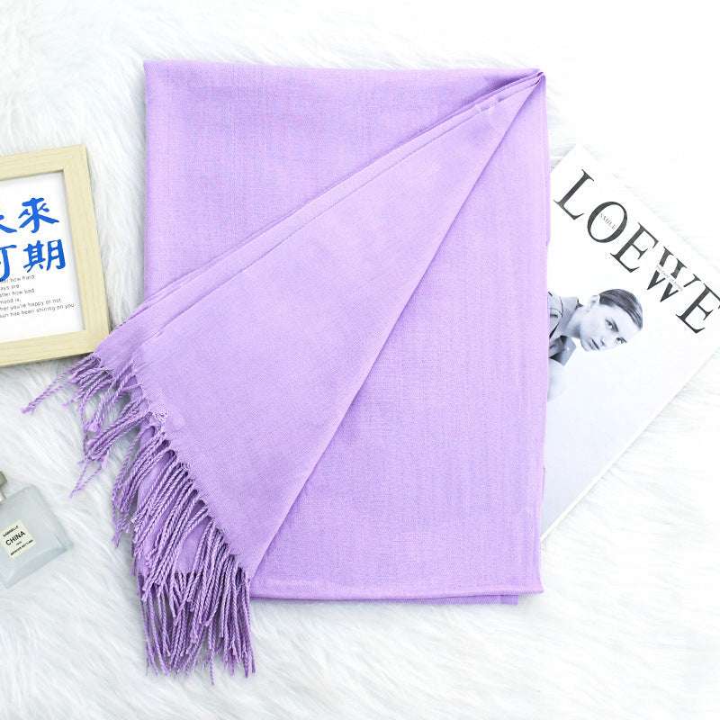 Luxurious Warm Tassel Scarf - Cashmere-Feel Meeting Accessory Annual Meeting Warm Cashmere Tassel Scar | Ectron Online