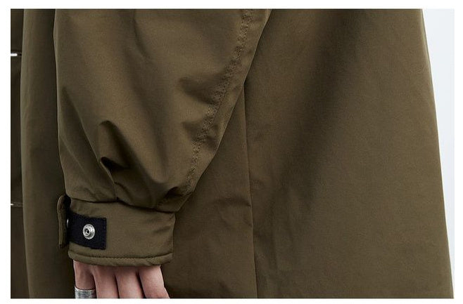 Men's False Two Pieces Hooded Mid-length Trench Coat