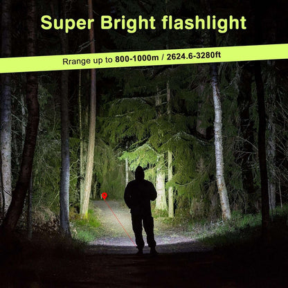 Rechargeable tactical flashlight emitting a bright beam