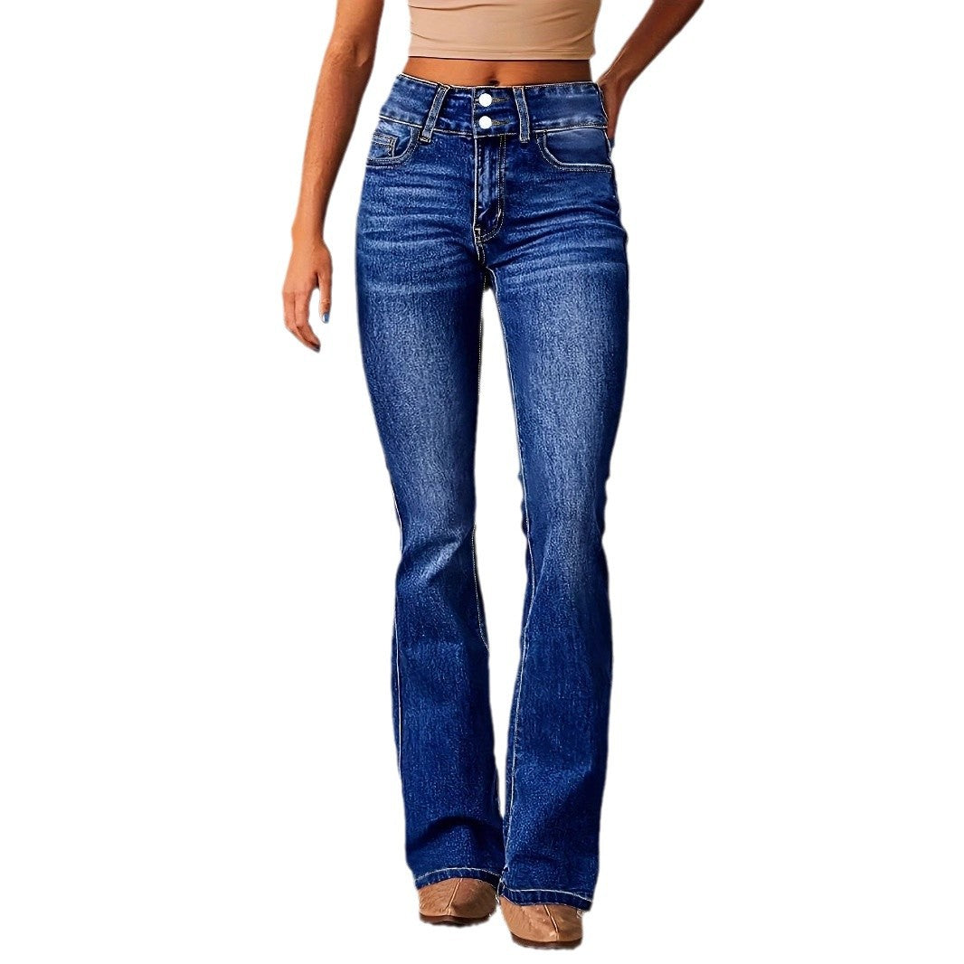 Women's Skinny Flared Jeans Skinny Flared Jeans With Pockets Fashion | Ectron Online
