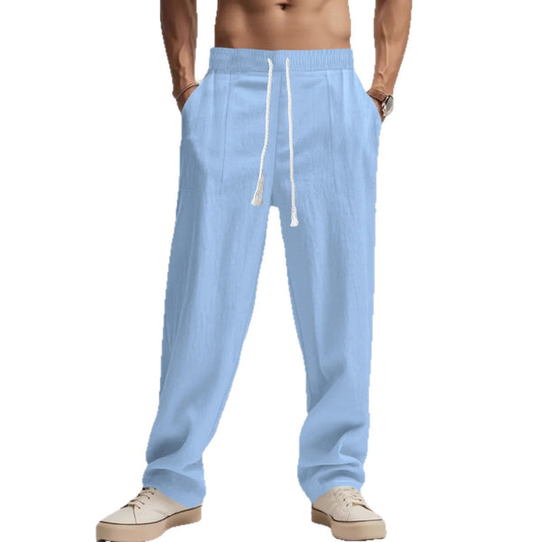 Trendy Men's Wide-Leg Linen Pants
