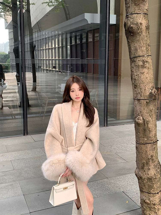 Plus Size French Elegant Woolen Overcoat