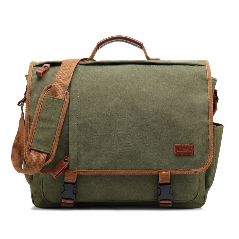 Men's Canvas Waterproof Large Capacity Shoulder Bag