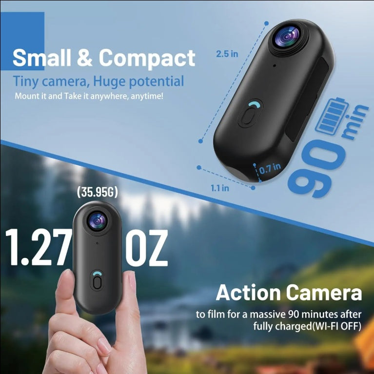 128GB FHD 1080P Mini Body POV Camera - Wearable Action Video Recorder