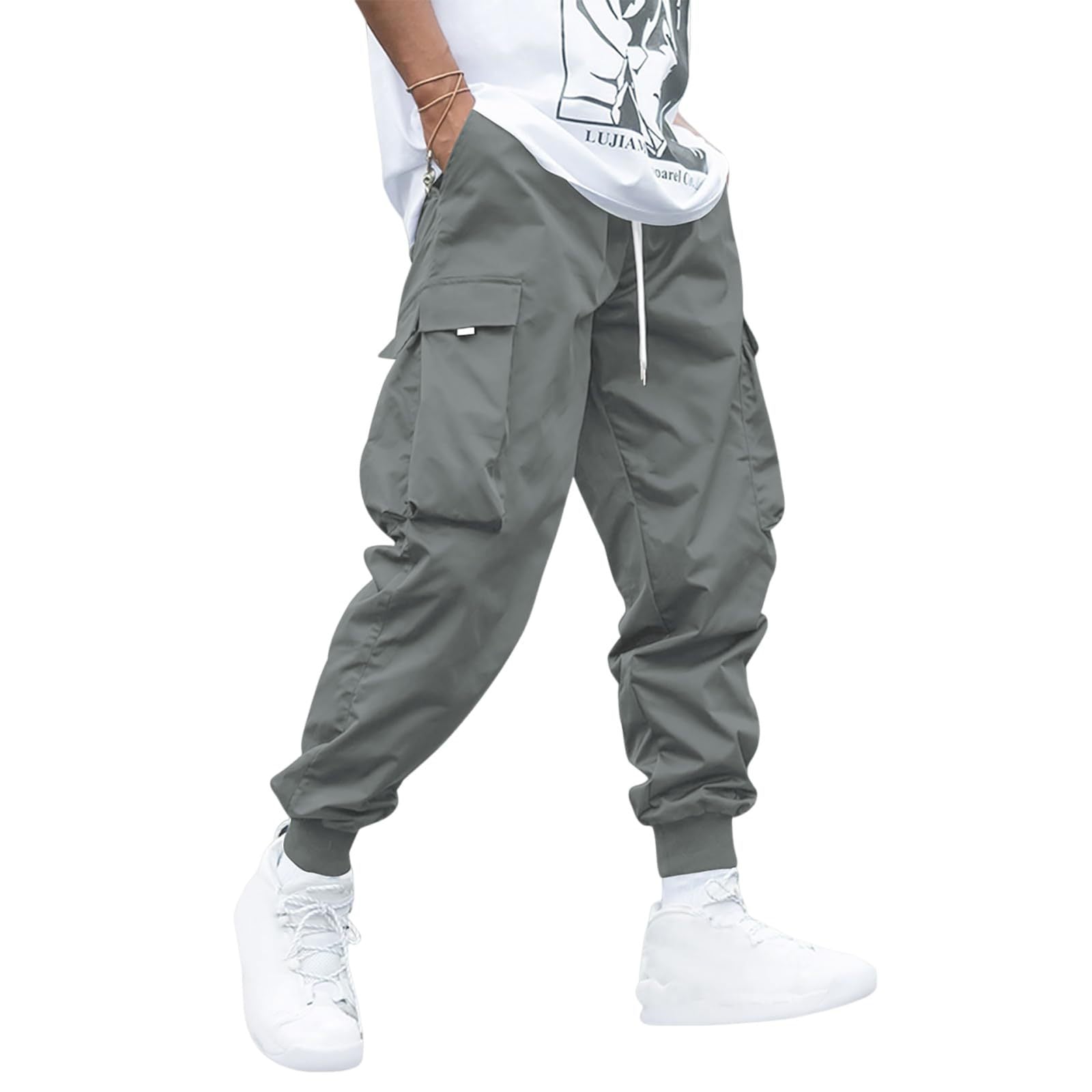 Casual Cargo Pants for Men - Streetwear & Sports Multi-pocket Cargo Pants Men's Casual Hi | Ectron Online
