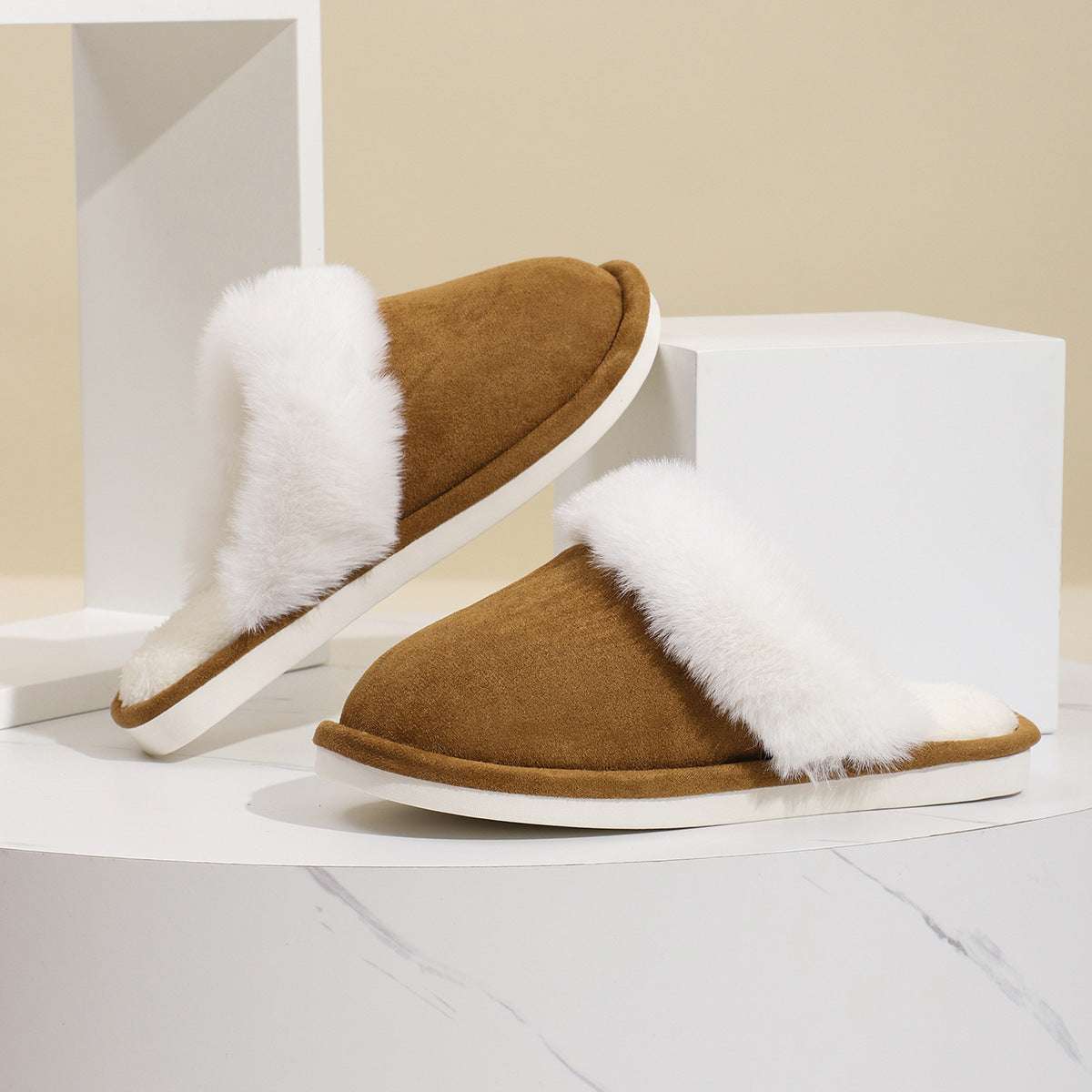 Winter Plush Slippers – Warm, Non-Slip & Soft for Couples Winter Warm Plush Slippers Home Indoor N | Ectron Online