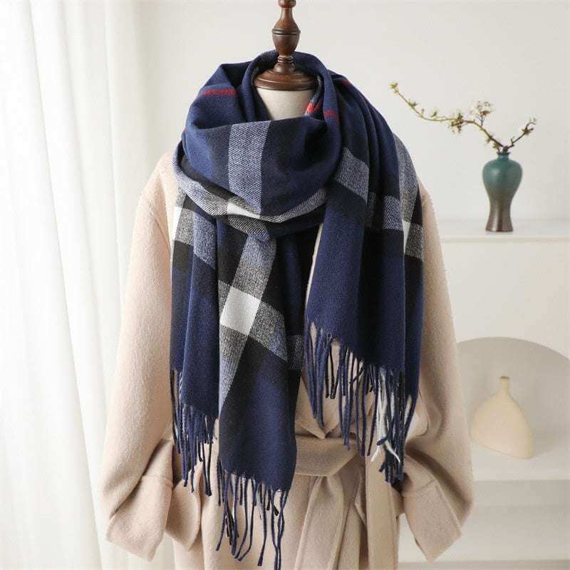 Cashmere-like Plaid Warm Shawl Scarf Unisex All-matching