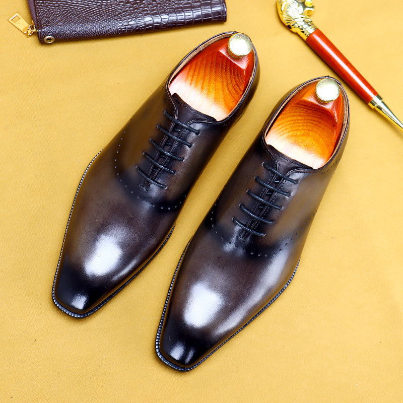 Oxford Retro Gentleman Lace-Up Shoes – British Full Leather Oxford Retro Gentleman Shoes Lace Up Bri | Ectron Online