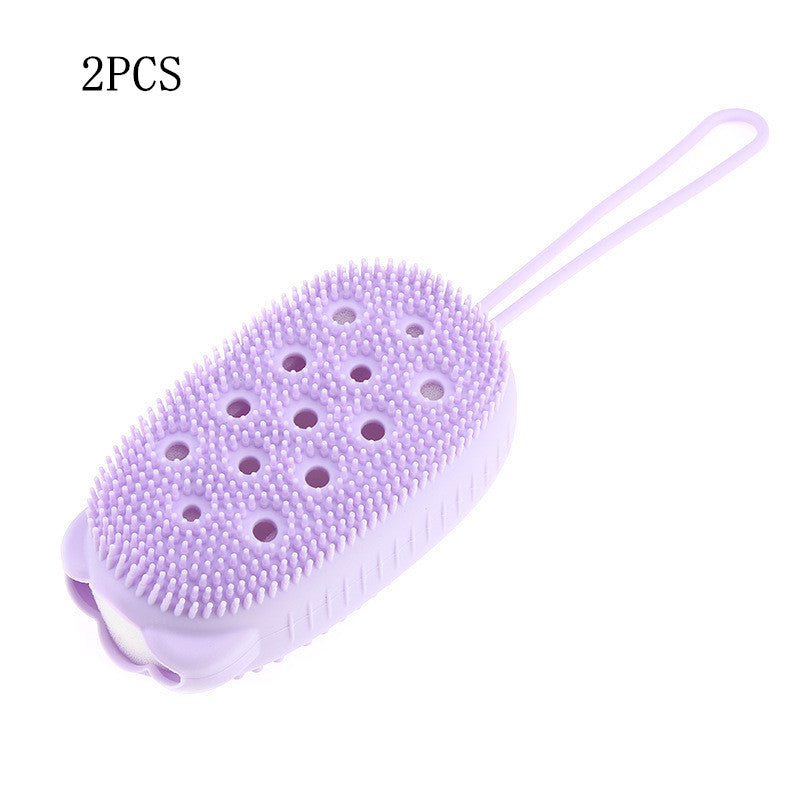 {{ brand }} Silicone Massage Bath Brush for Relaxing and Effective Cleaning Purple 2PCS - Silicone Massage Bath Brush