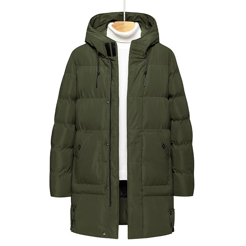 Men's Plus Size Mid-Length Thick Cotton-Padded Coat