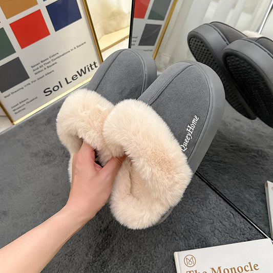 Plush Cotton Slippers Women's Autumn And Winter Warm