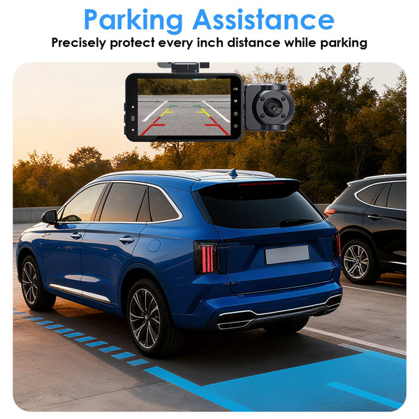 3 Channel Dash Cam 1080P | 360° Front, Interior & Rear Car Camera