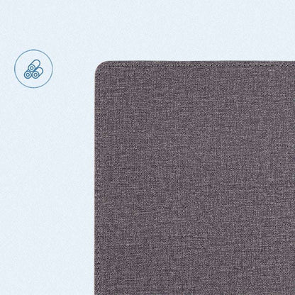 Textured gray fabric sample on a light gray background