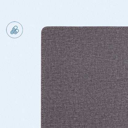 Textured gray fabric sample on a light gray background