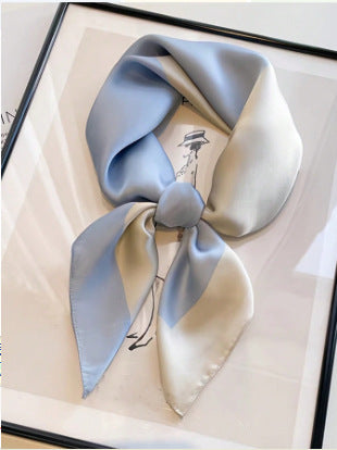 Solid Color Square Scarf - Elegance & Style Artificial Silk Striped High-grade Korea | Ectron Online
