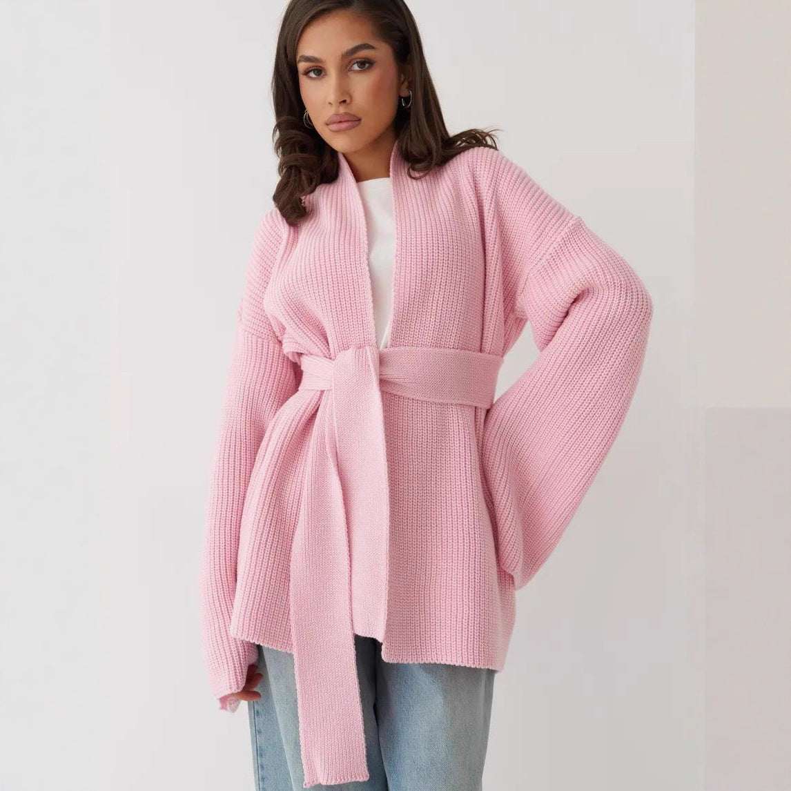 Lace-up Knitted Sweater Top Coat for Women Women's Knitted Sweater Top Coat Lace-up | Ectron Online