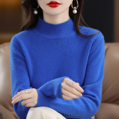 Women's Half-High Collar Sweater | Slimming Loose Knit Winter Top Autumn And Winter Sweater Half-high Coll | Ectron Online