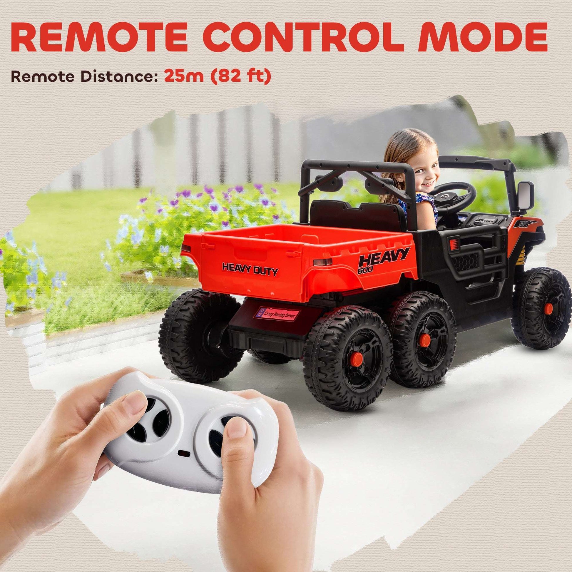 24V 6-Wheel Kids Ride On Dump Truck - 4WD Electric Utility Vehicle 24V 4WD Kids Ride On Car with 6 Wheels, | Ectron Online