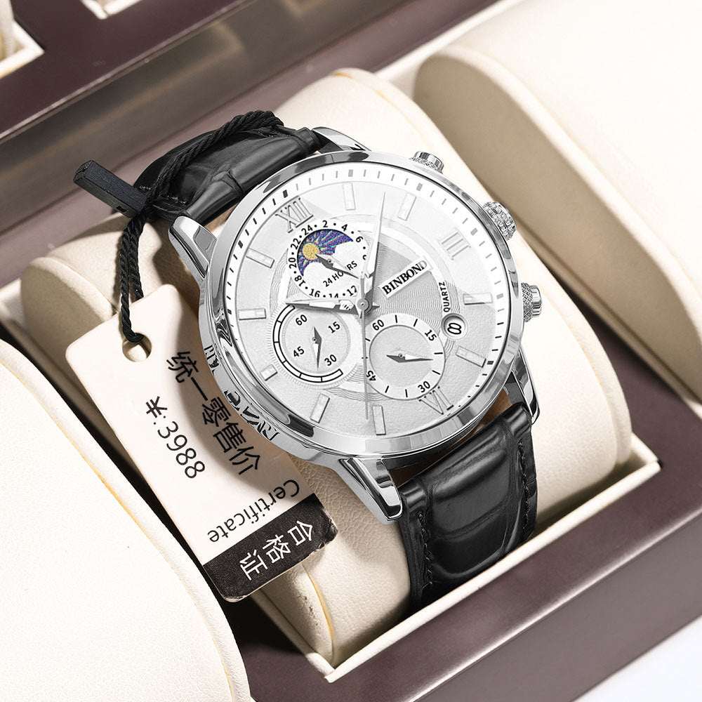 Men's Simple Chronograph Watch Simple Multifunctional Chronograph Water | Ectron Online