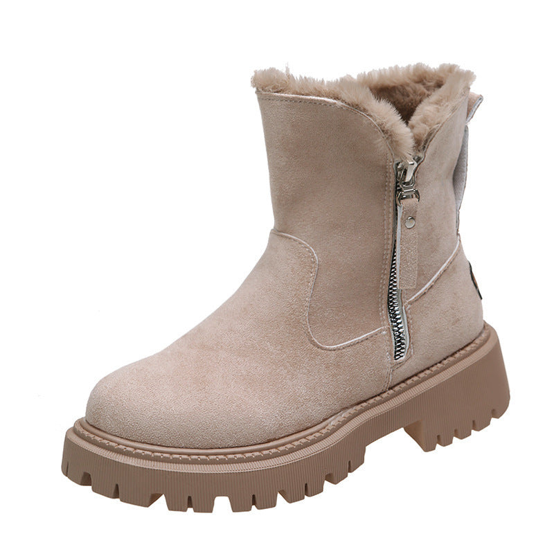 Women's Thick Plush Snow Boots - Faux Suede & Non-slip Thick Plush Snow Boots Women Faux Suede | Ectron Online