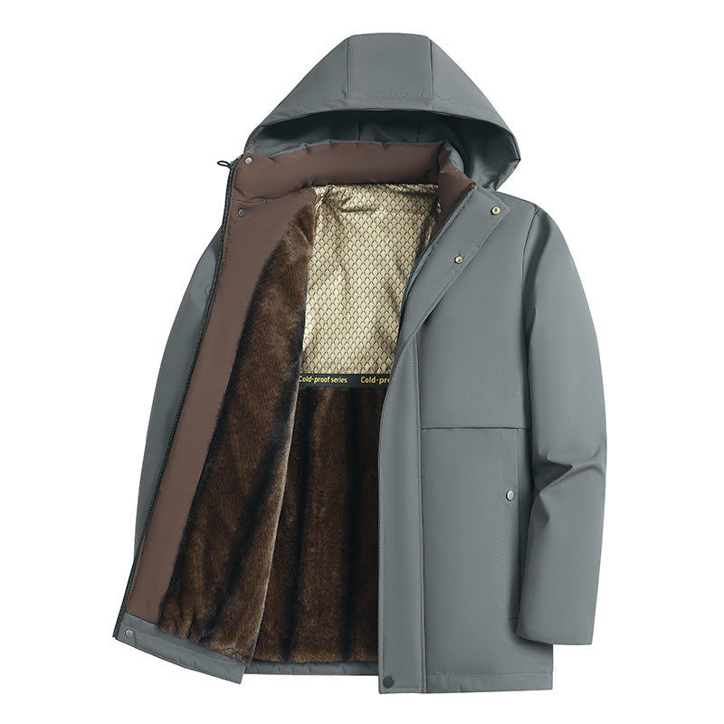 Men's Windproof Waterproof Coat Men's Cotton-padded Clothes Fleece-lined | Ectron Online