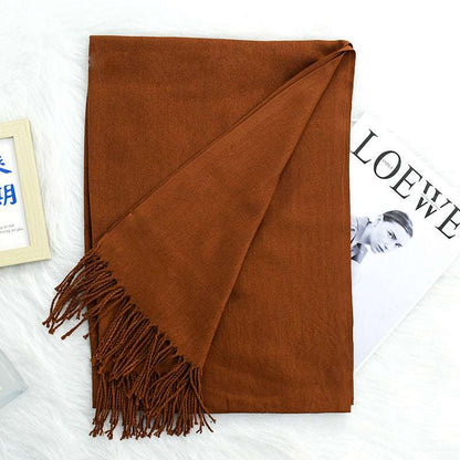 Annual Meeting Warm Cashmere Tassel Scarf