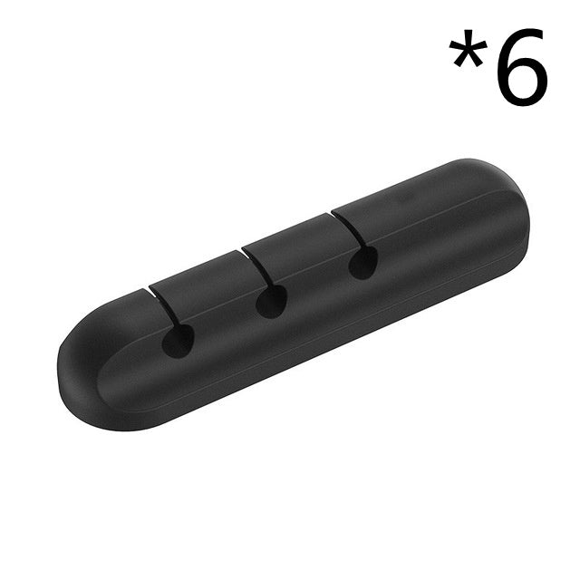 {{ brand }} Silicone Cable Organizer – USB Winder & Desktop Management Clips 3clips 6pc - Silicone USB Cable Winder Desktop Cable