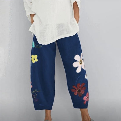 Loose Street Fashion Printed Cropped Trousers