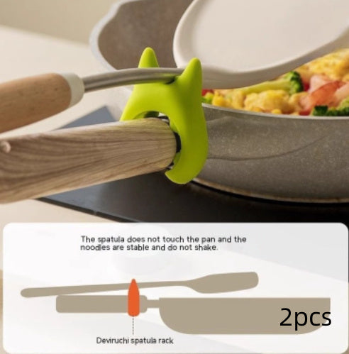 {{ brand }} Multifunctional Silicone Spatula & Spoon Holder Green Truner Frame 2PCS - Multifunctional Spatula Holder