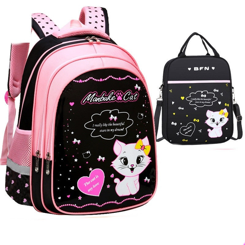 Cute Cat Print Kids Backpack – Durable & Spacious School Bag Kids School Cute Cat Print Backpack | Ectron Online