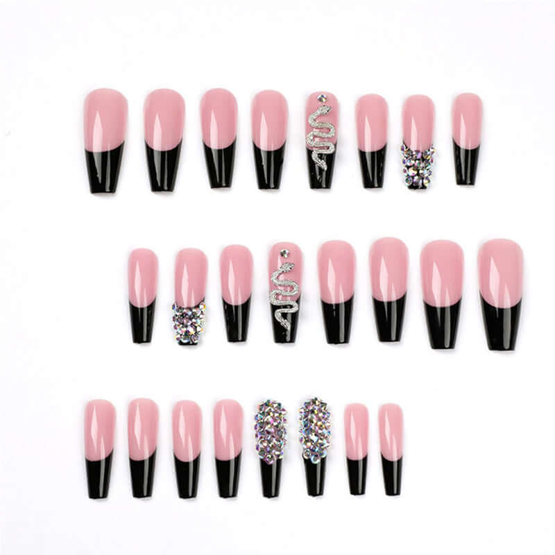 24pcs Diamond Snake Nail Art 24 PCS Diamond Snake Nail Art, Long Leng | Ectron Online