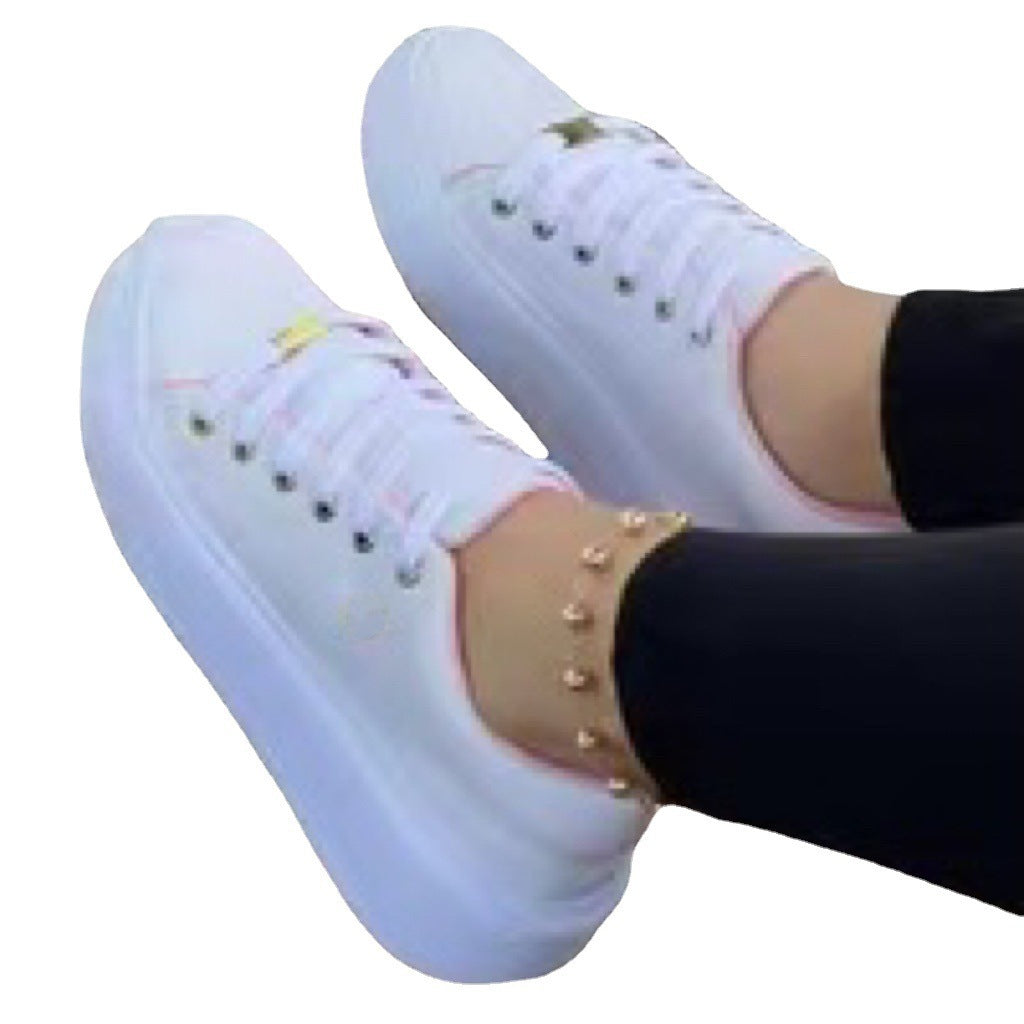 Women’s Round Head Lace-Up Shoes – Thick Bottom & Solid Color Round Head Thick Bottom Solid Color Lace | Ectron Online