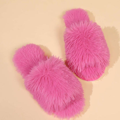 Fashion Plush Open-Toed Slippers – Warm, Soft & Fluffy for Women Fashion Open-toed Plush Slippers Winter | Ectron Online