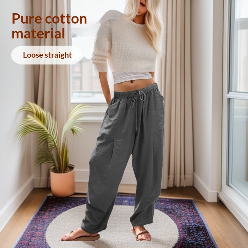 Women's Cotton-Linen Loose Lounge Pants