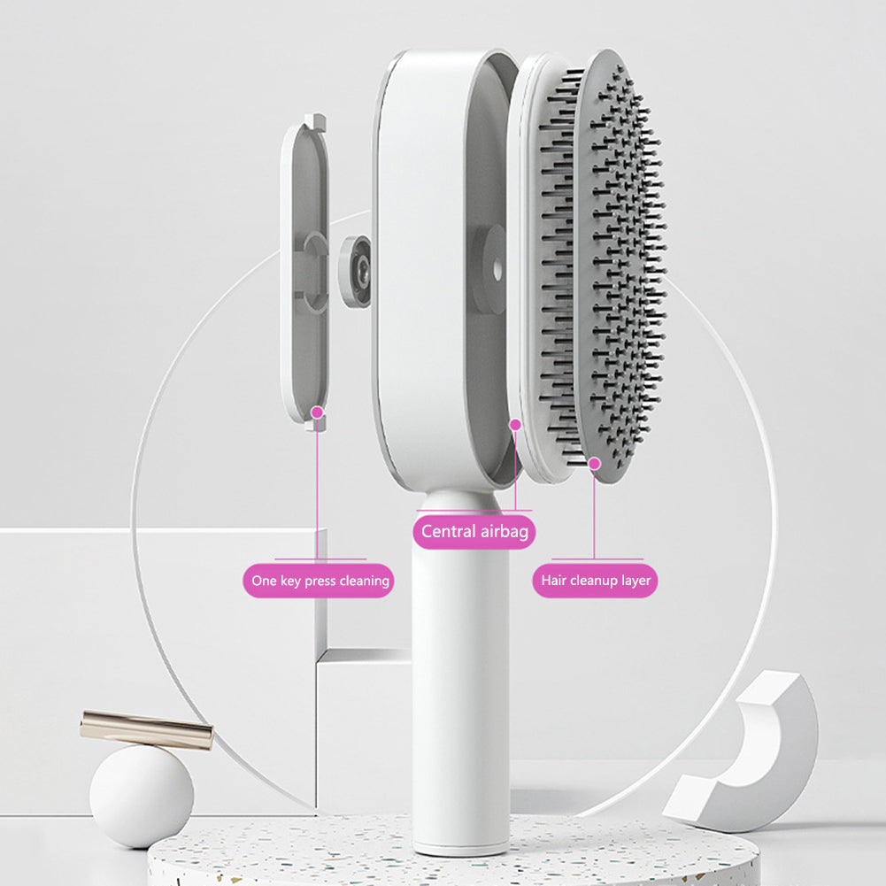 Self-Cleaning Hair Brush - One-Key Hair Removal & Scalp Massage Comb