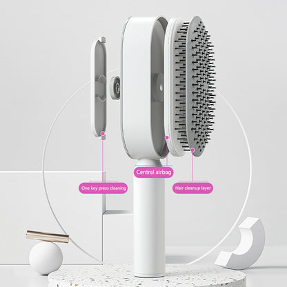 Self-Cleaning Hair Brush - One-Key Hair Removal & Scalp Massage Comb Self Cleaning Hair Brush For Women One-k | Ectron Online