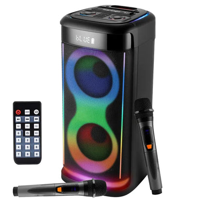 Portable Wireless Party Speaker | Bluetooth Speaker with Mic & Guitar In Portable Wireless Party Speaker With LED | Ectron Online