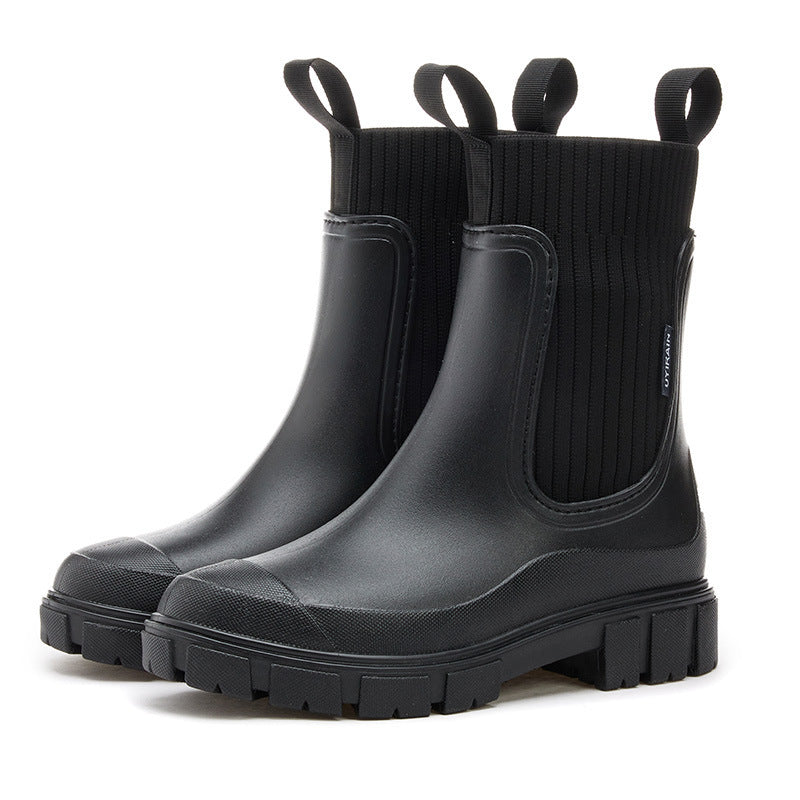 Elastic Band Women's Rain Boots Wear-resistant Height Increasing Waterpr | Ectron Online