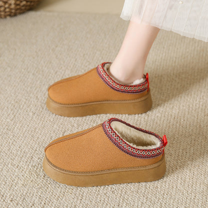 Baotou Plush Half Slippers – Women’s Warm Fleece Snow Boots Baotou Plush Half Slippers Home Snow Boo | Ectron Online