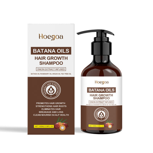 Hoega Batana Oils hair growth shampoo with packaging on a white background